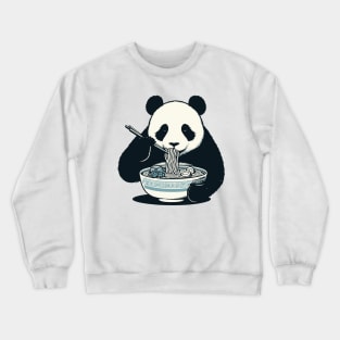 Panda Eating Ramen Retro Crewneck Sweatshirt